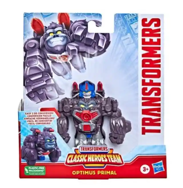 Hasbro - Transformers Classic Heroes Team - F4442 - Figurine Convertible De 11 Cm - Optimus Primal