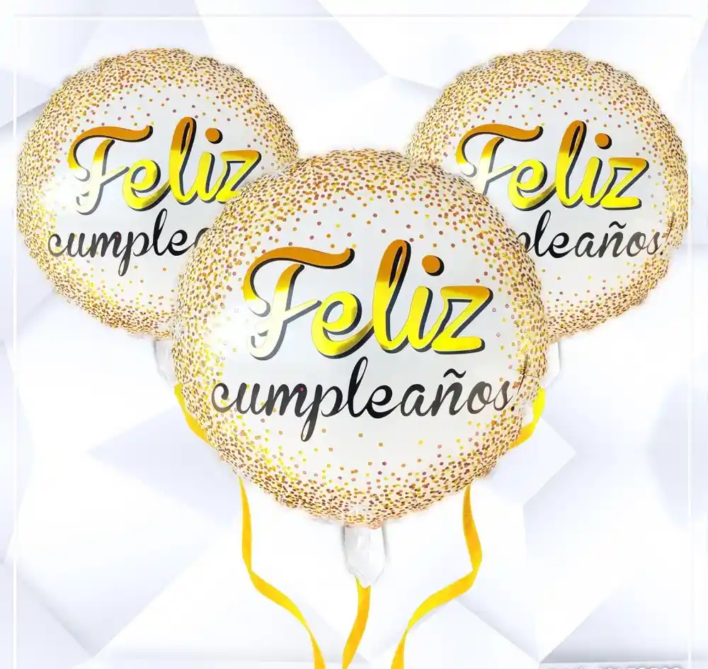 Globo Metalizado Feliz Cumpleaños Para Fiestas 18´´