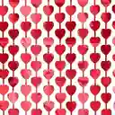 Cortina Decorativa Corazones Roja