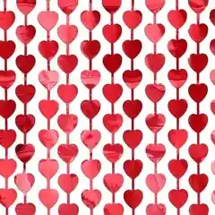 Cortina Decorativa Corazones Roja
