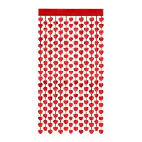 Cortina Decorativa Corazones Roja