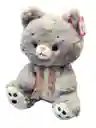 Peluche Gato Gris Moño