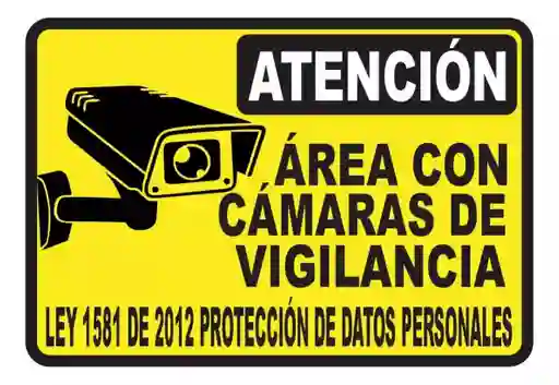 Señalización Aviso Metálico Atención Cámara Seguridad 20x15 Cms