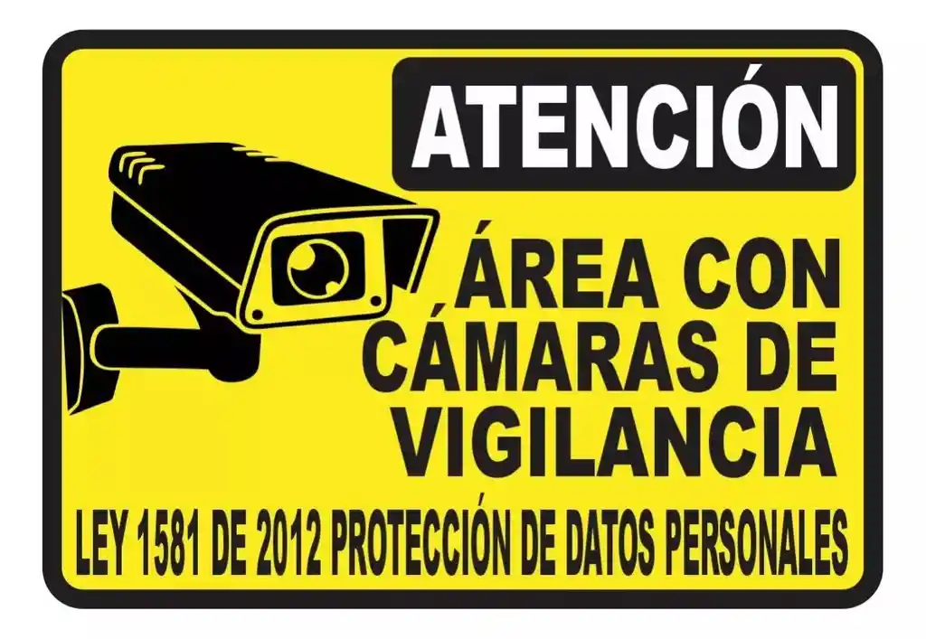 Señalización Aviso Metálico Atención Cámara Seguridad 20x15 Cms