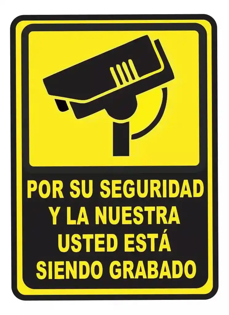 Señalización Aviso Metálico Camara Seguridad 20x15 Cms