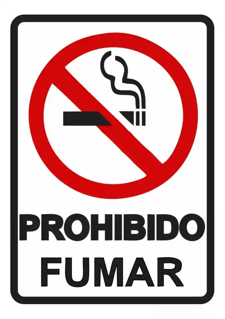 Señalización Aviso Metalico Exterior Prohibido Fumar 20x15cm