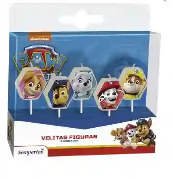 Vela 5 Figuras Paw Patrol Niño