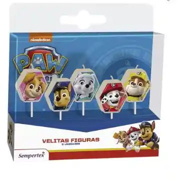 Vela 5 Figuras Paw Patrol Niño