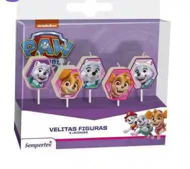 Vela 5 Figuras Paw Patrol Para Niña