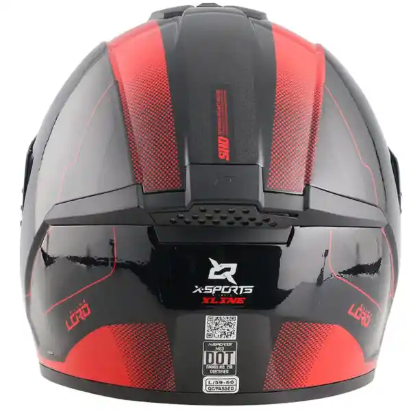 Casco Integral X-sports M63 Lord Negro/rojo Brillante T M