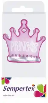 Vela Con Diseño De Corona Princesa Princess Rosado