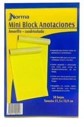 Mini Block Anotaciones Amarillo Rayado 1/21 Carta Norma