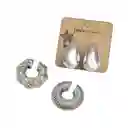 Set De Maxi Aretes Gota Y Earcuffs Chunky Plateado