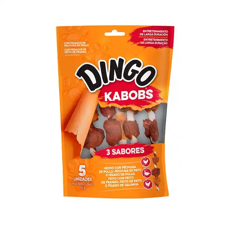 Dingo Kabobs Con Pechuga De Pollo, Pechuga De Pato E Higado De Pollo X 5 Unidades