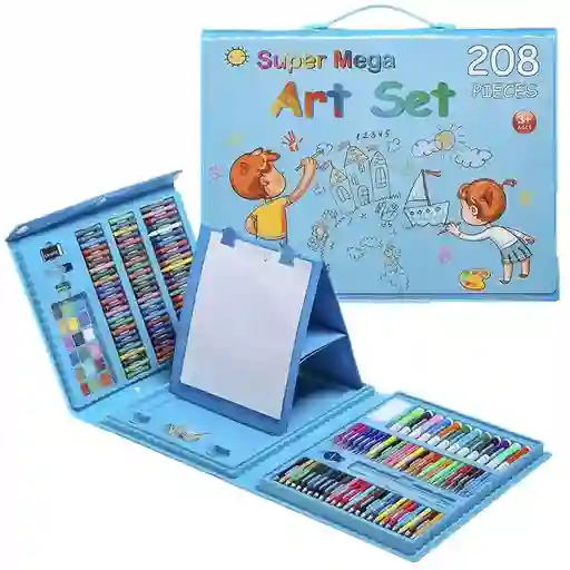 Set Kit De Arte Y Dibujo Tipo Maleta Para Niño 208 Piezas