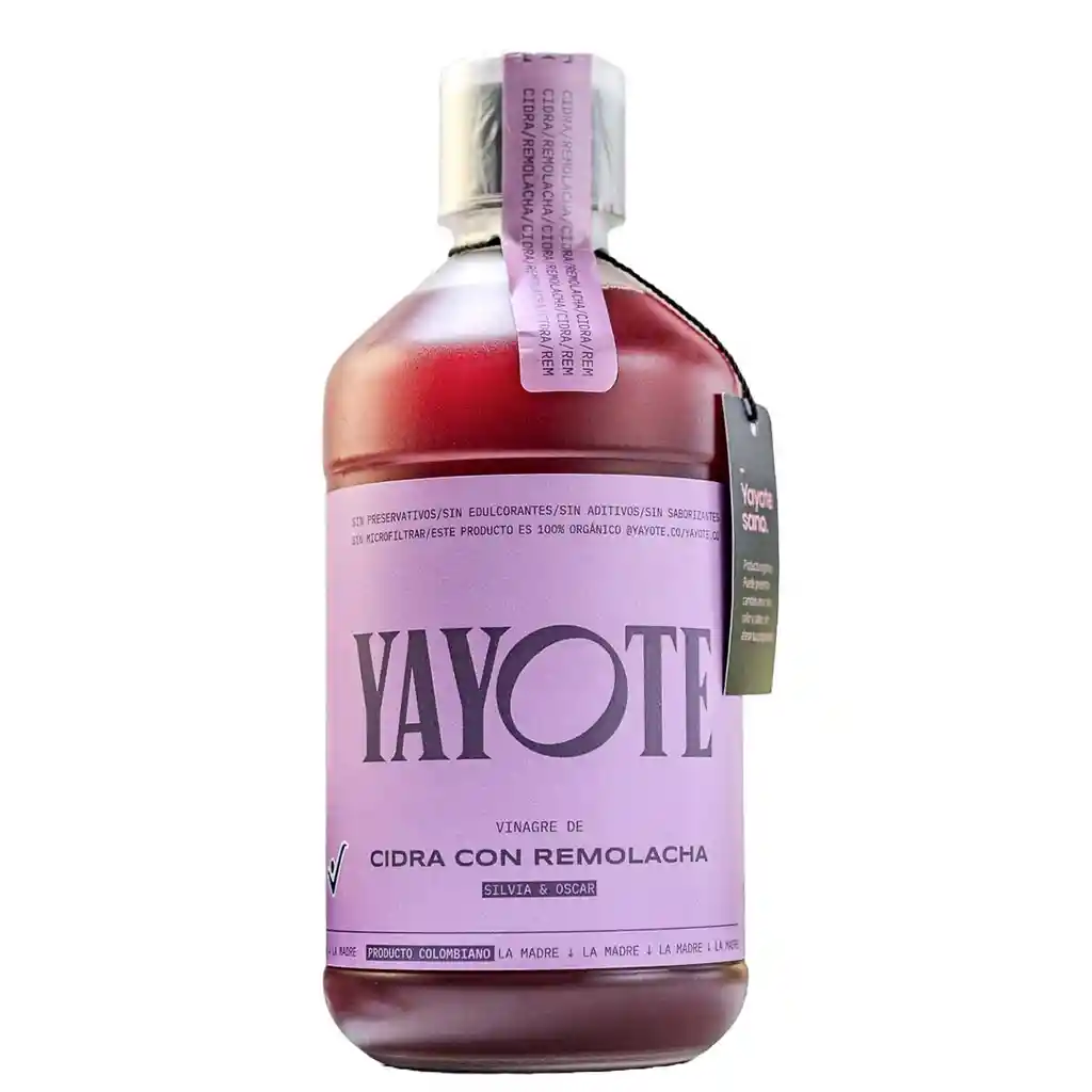 Yayote Vinagre De Cidra Con Remolacha 100% Orgánico Con La Madre 500 Ml