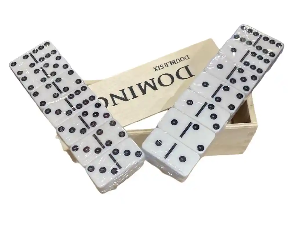 Juego Domino Mediano 28 Fichas Caja De Madera