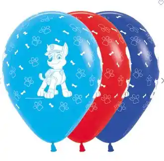 R-12 Bombas Globos Sempertex Paw Patrol Niño Fashion Surtido Paquete X10 Unidades