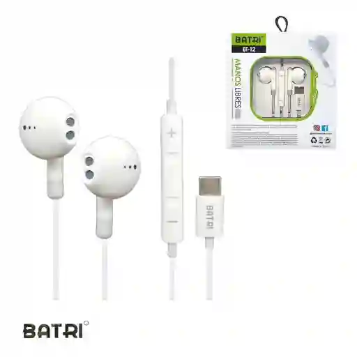 Audifonos Alambricos Manos Libres Tipo C Batri Bt-12