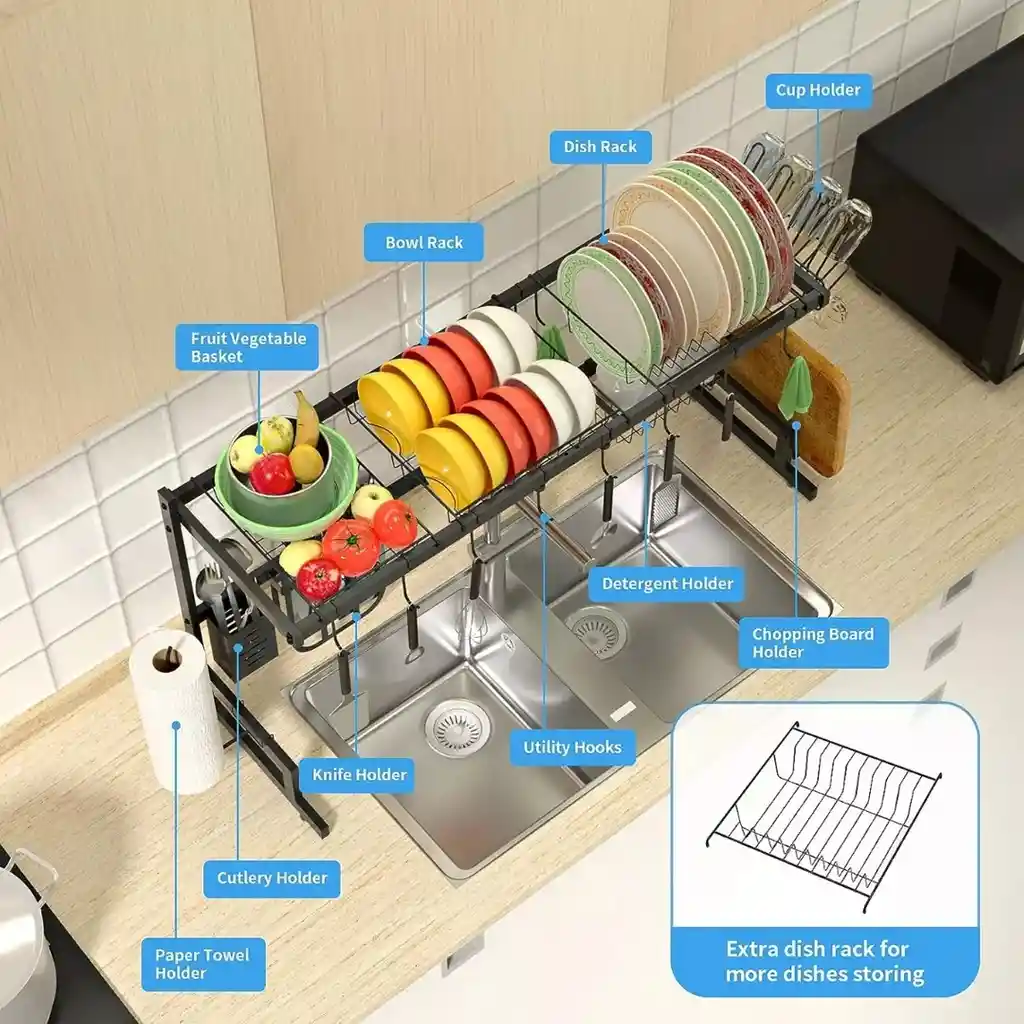 Escurridor Platero De Acero Inoxidable - Ahorra Espacio En Tu Cocina