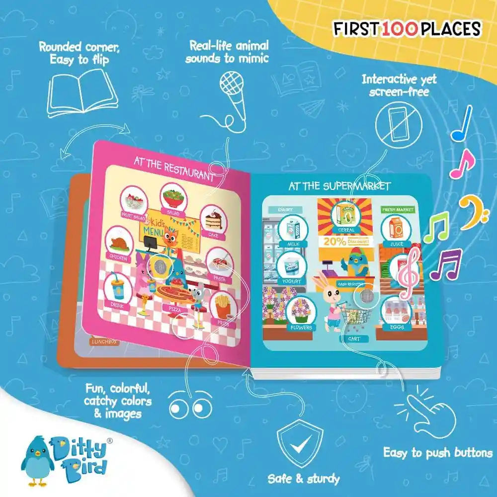 Libro Interactivo First 100 Places Con Sonidos Para Niños