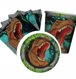 Set Platos, Vasos, Servilletas Sempertex Dinosaurio X8 Unidades