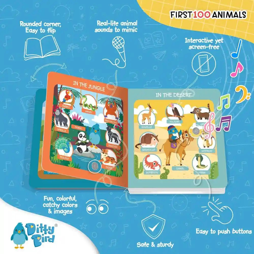 Libro Interactivo First 100 Animals Con Sonidos Para Niños