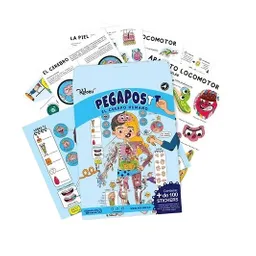 Set Educativo Pegapost El Cuerpo Humano Con Stickers Niños