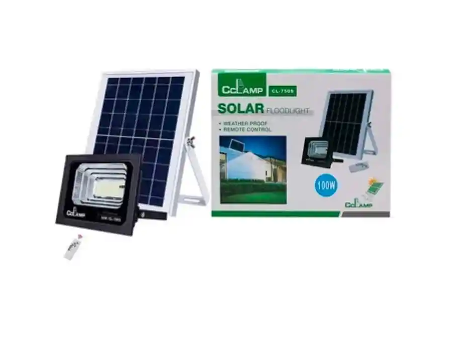 Reflector Lampara Led Panel Solar Exterior 100w Recargable