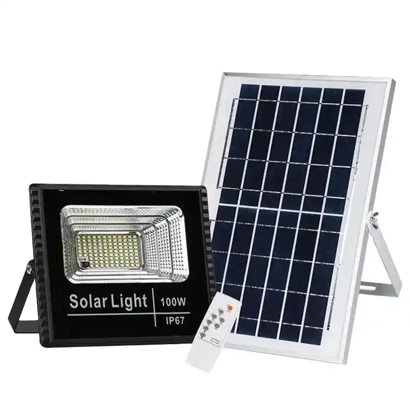 Reflector Lampara Led Panel Solar Exterior 100w Recargable