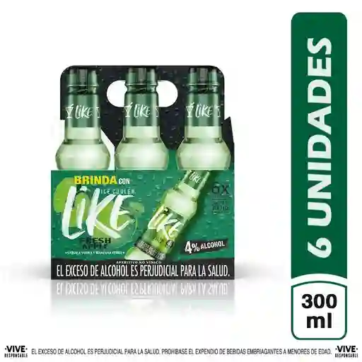 Like Aperitivo Ice Cooler Sabor Vodka Y Manzana Verde Six Pack