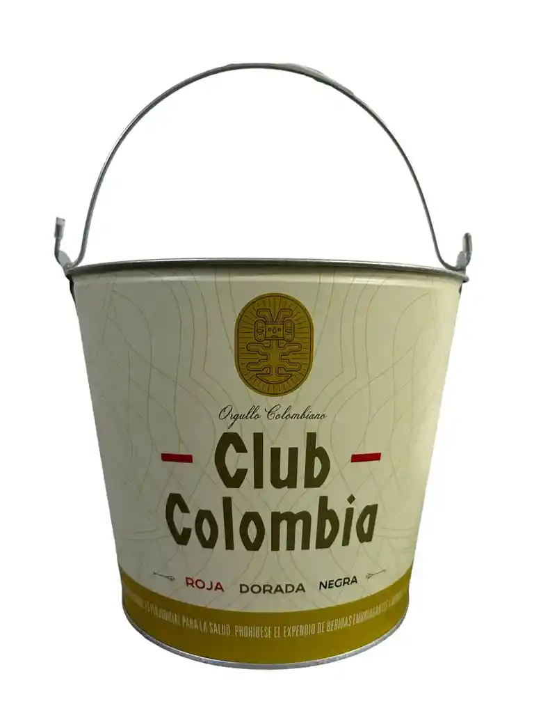 Balde Cubeta Hielera Metalica Cerveza Clulb Colombia Con Agarradera