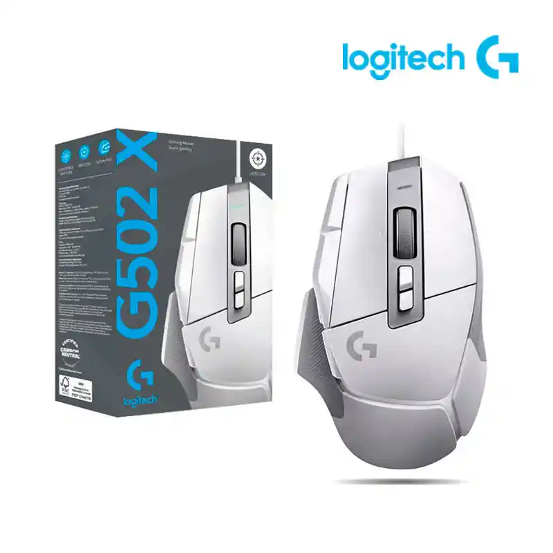 Logitech G502 X, Mouse Gamer Switch Lightforce, Hero 25k, Bl Color Blanco