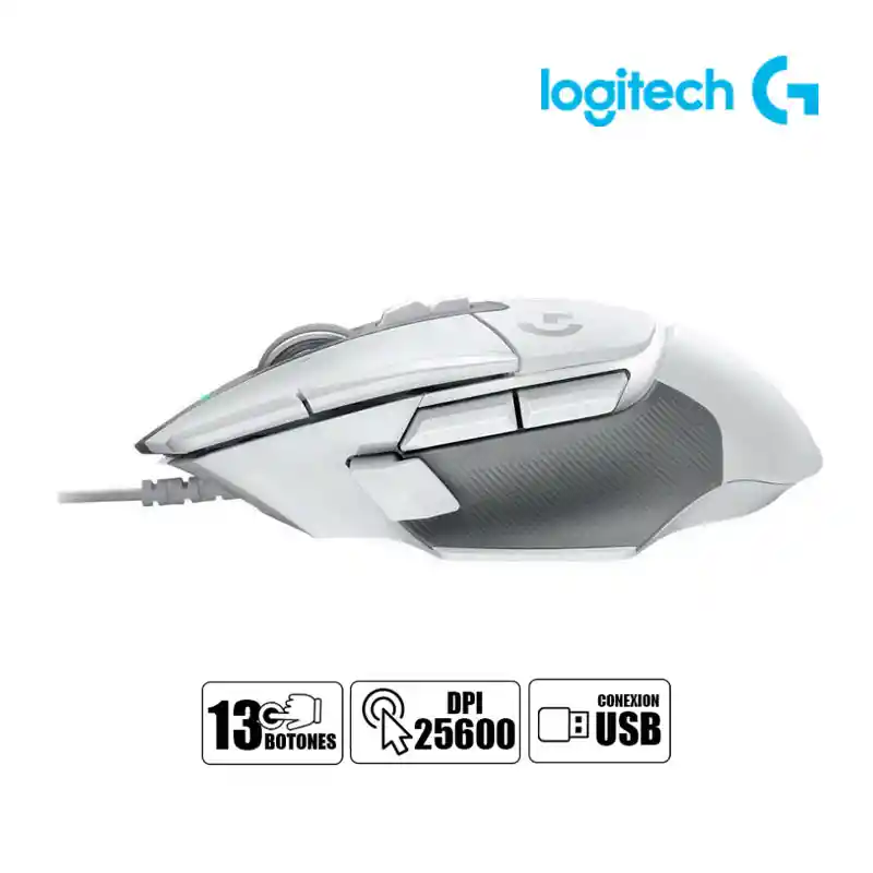 Logitech G502 X, Mouse Gamer Switch Lightforce, Hero 25k, Bl Color Blanco