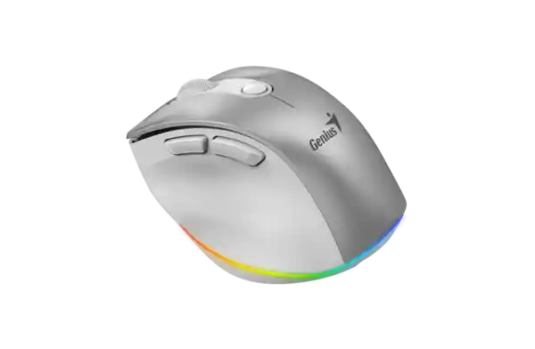 Mouse Genius Inalambrico Bt Recargable Ergo 9000s Pro Silver Color Gris