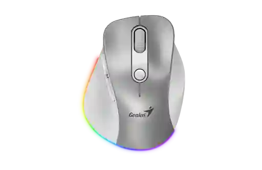 Mouse Genius Inalambrico Bt Recargable Ergo 9000s Pro Silver Color Gris