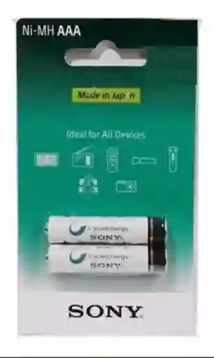 Pila Batería Sony Recargable Aaa X 2 Und 1600mah 1.2v Ni-mh -