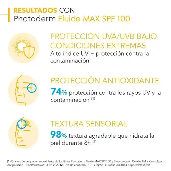 Protector Solar Bioderma Photoderm Fluide Max Spf 100 Tono Claro 40ml