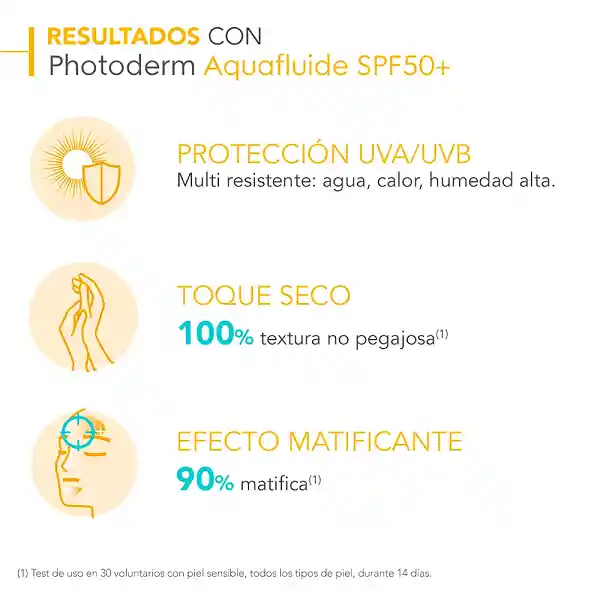 Protector Solar Bioderma Piel Sensible Photoderm Aquafluido Spf 50+ Tono Claro 40 Ml