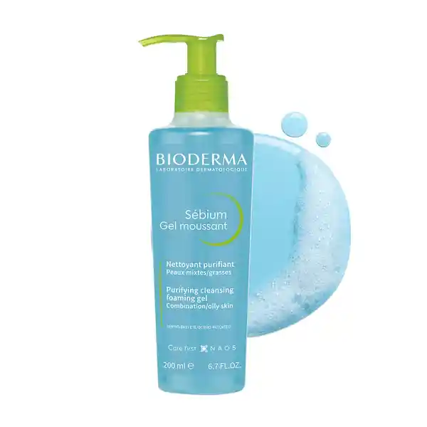 Gel Moussant Limpiador Bioderma Sébium Para Piel Mixta A Grasa 200ml