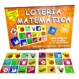 Loteria Didactica Matematicas Para Niños Didáctico 10 Cartones