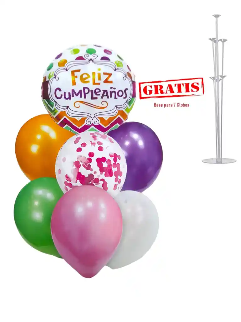 Globos Para Cumpleaños Decoración Base Bombas Gratis Fiesta