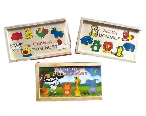 Juguete Domino Infantil En Madera Motivo Animales Ref Dm1064 Diseños Surtidos