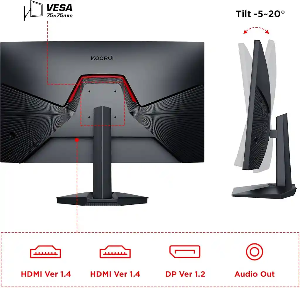 Monitor De Juegos 24 Pulgadas 165hz 1080p 1ms Ips Negro