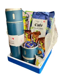 Regalo Especial Termo Con Tazas, Café Y Chocolates - Amigo Secreto - Amor Y Amistad