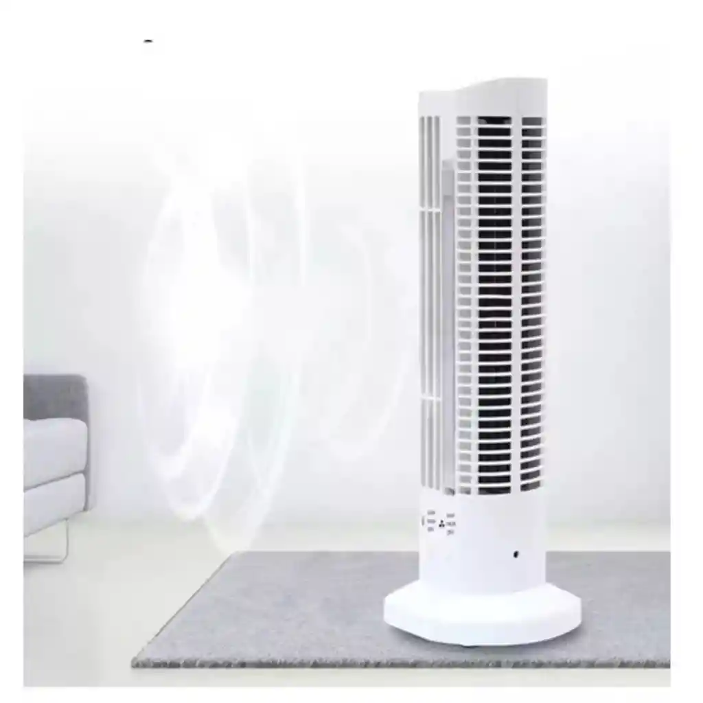 Ventilador Vertical En Forma De Torre Portátil Usb Color Blanco