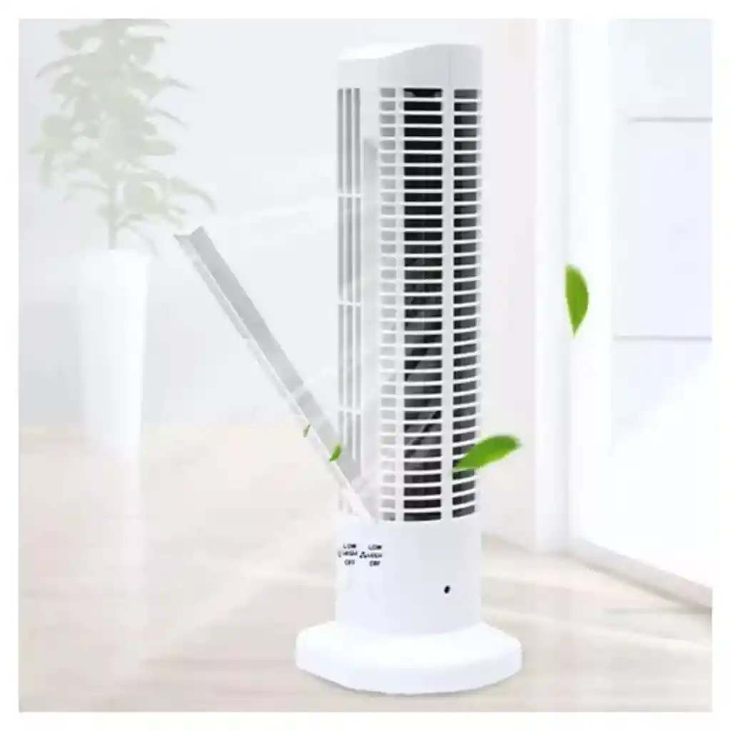 Ventilador Vertical En Forma De Torre Portátil Usb Color Blanco