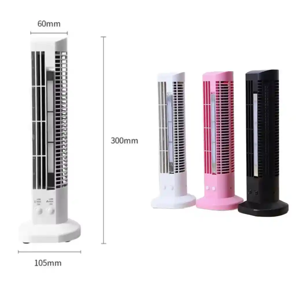 Ventilador Vertical En Forma De Torre Portátil Usb Color Negro