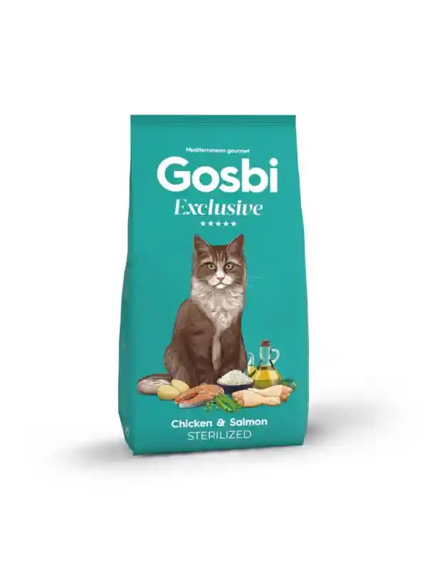 Alimento Seco Gosby Exclusive Cat Chicken Salmon Esterilizado 6 Kg