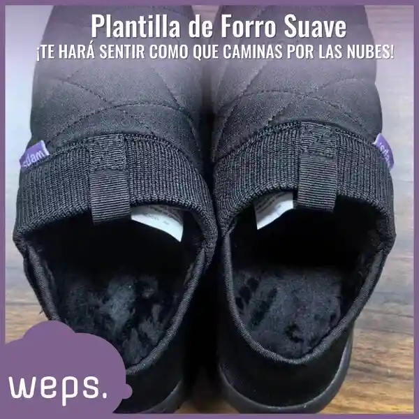 Pantuflas Babuchas Antideslizante Unisex Weps Negro - Talla 38-39